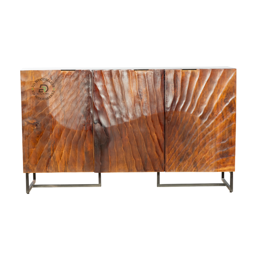 SCULPTED MODERN SOLID WOOD SIDEBOARD
