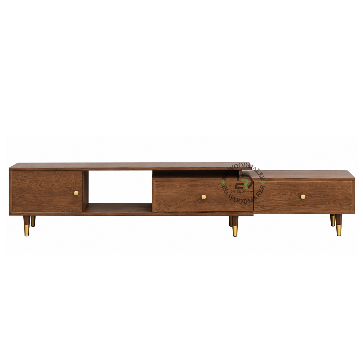 VARDO ASYMMETRIC SOLID WOOD MEDIA CONSOLE
