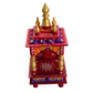 PREMIUM COMPACT HAND-PAINTED RED WOODEN HOME TEMPLE WITH OPEN SHRINE & STORAGE DRAWER