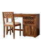 PREMIUM SOLID WOOD STUDY DESK WITH STORAGE & CARVED BACK CHAIR SET