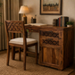 PREMIUM SOLID WOOD STUDY DESK WITH STORAGE & CARVED BACK CHAIR SET