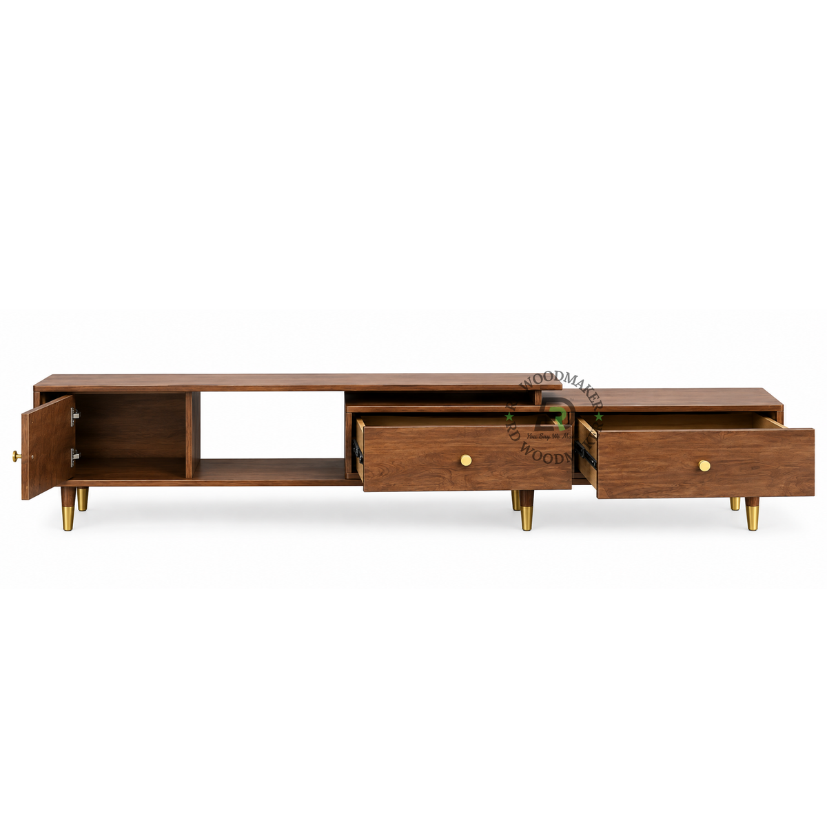 VARDO ASYMMETRIC SOLID WOOD MEDIA CONSOLE