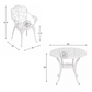PREMIUM WHITE CAST METAL 4-SEATER GARDEN DINING SET