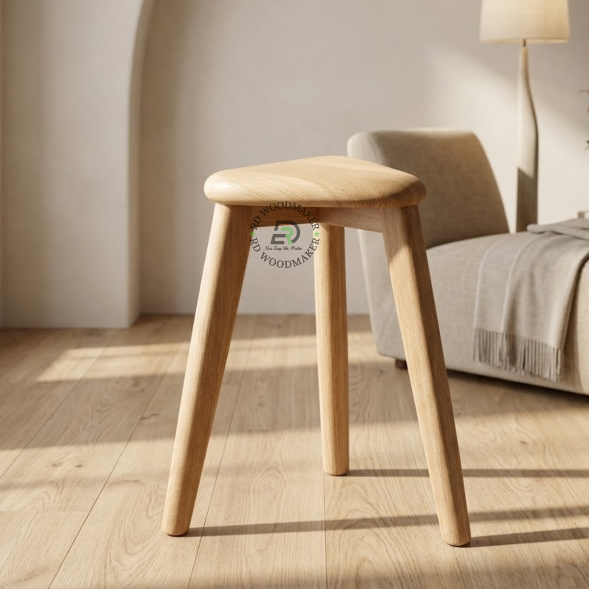 TOVA TRIANGULAR SOLID WOOD COUNTER STOOL