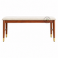 LIVERA UPHOLSTERED WOODEN BENCH WITH BRASS-CAPPED LEGS