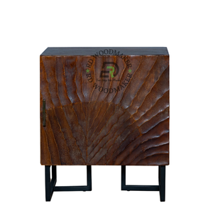 ARTISAN CARVED SOLID WOOD ACCENT CABINET