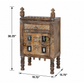 HERITAGE HANDCARVED SOLID WOOD BEDSIDE TABLE