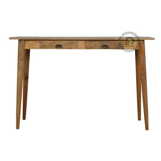 MINIMALIST SOLID WOOD WRITING DESK WITH TWO DRAWERS
