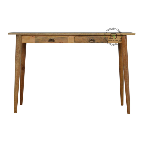 MINIMALIST SOLID WOOD WRITING DESK WITH TWO DRAWERS