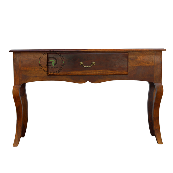 CLASSIC WOODEN CONSOLE TABLE WITH DRAWER & CABRIOLE LEGS