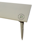 MODERN RECTANGULAR BEIGE METAL DINING TABLE WITH TAPERED LEGS