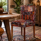 PREMIUM PATCHWORK UPHOLSTERED DINING CHAIR WITH SOLID WOOD LEGS