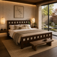 MODERN SQUARE CUTOUT WOODEN QUEEN SIZE BED