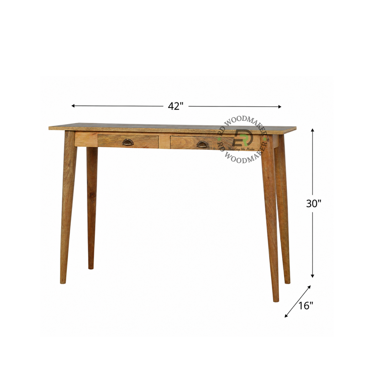 MINIMALIST SOLID WOOD WRITING DESK WITH TWO DRAWERS