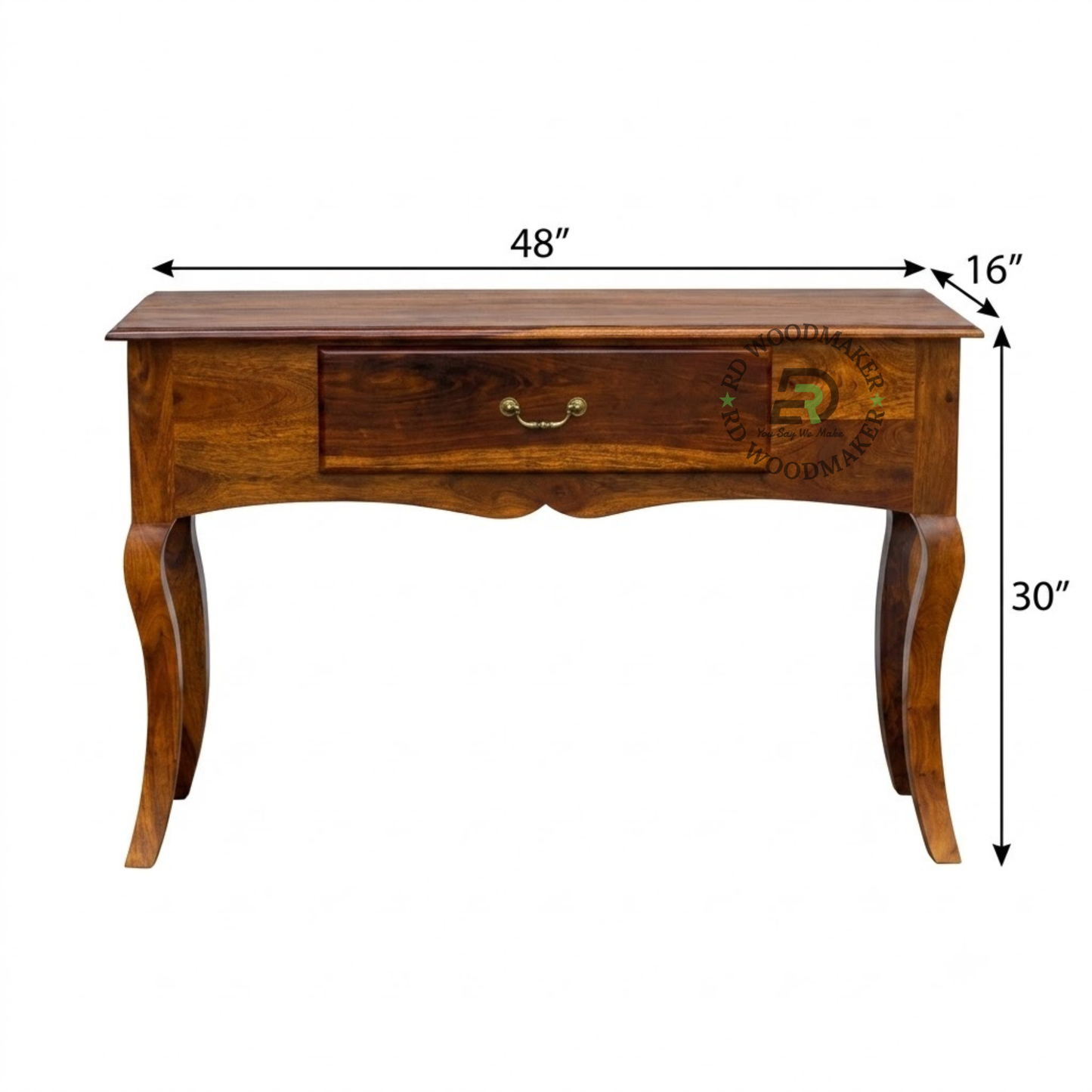 CLASSIC WOODEN CONSOLE TABLE WITH DRAWER & CABRIOLE LEGS