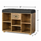 SOLID WOOD STORAGE SHOE BENCH WITH CUSHION SEAT