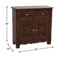 HANDCARVED FLORAL WOODEN STORAGE CABINET