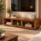 LORCAN ROUNDED OPEN-SHELF SOLID WOOD TV UNIT