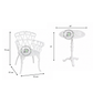 IVORY FLORAL METAL BISTRO TABLE & CHAIR SET