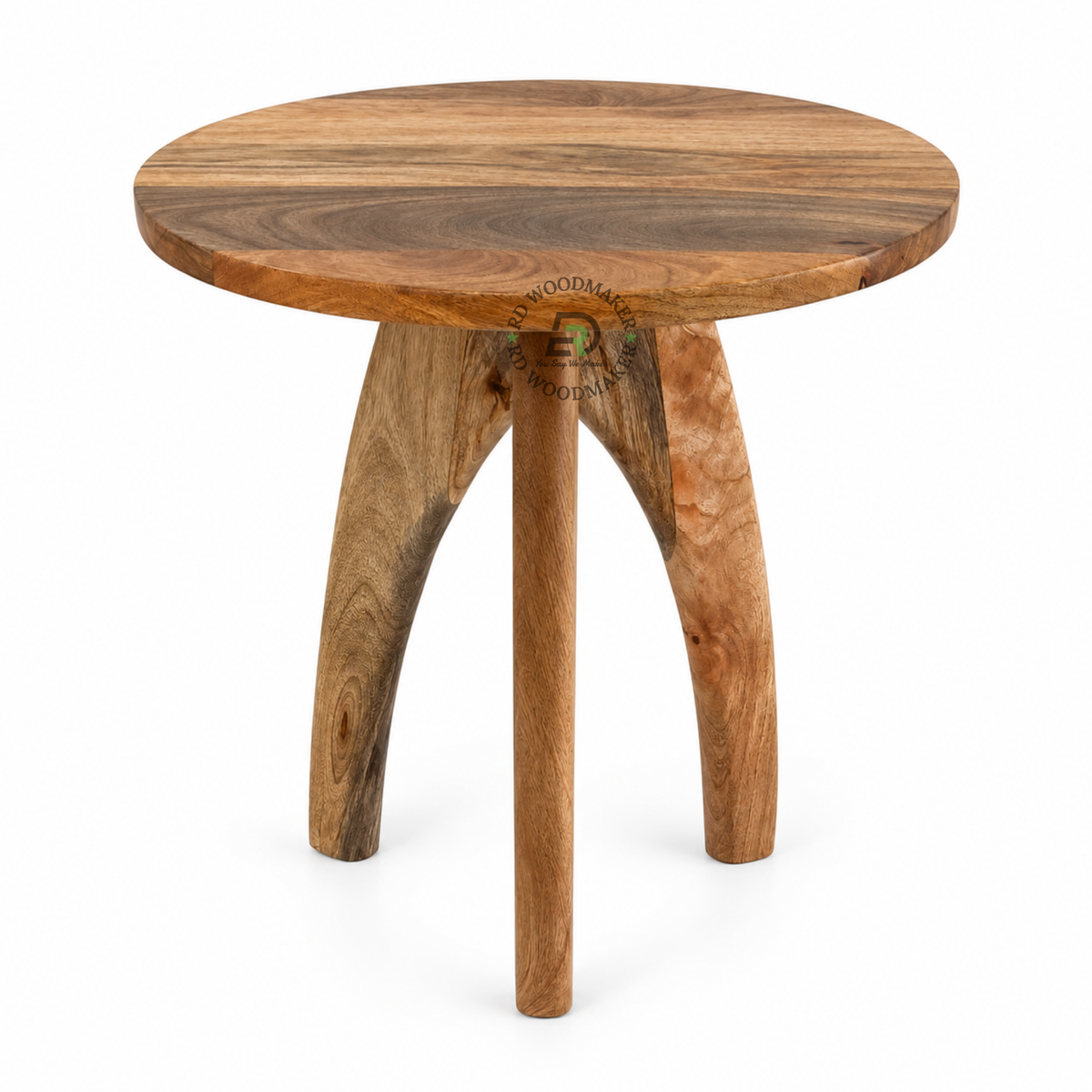 ORIN ROUND THREE-LEG SOLID WOOD STOOL