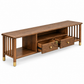 SEREN EXTRA-WIDE SLATTED SOLID WOOD TV UNIT