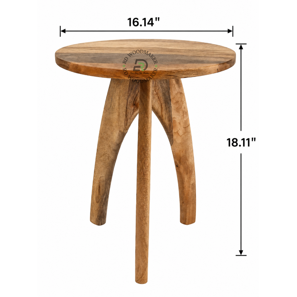 ORIN ROUND THREE-LEG SOLID WOOD STOOL