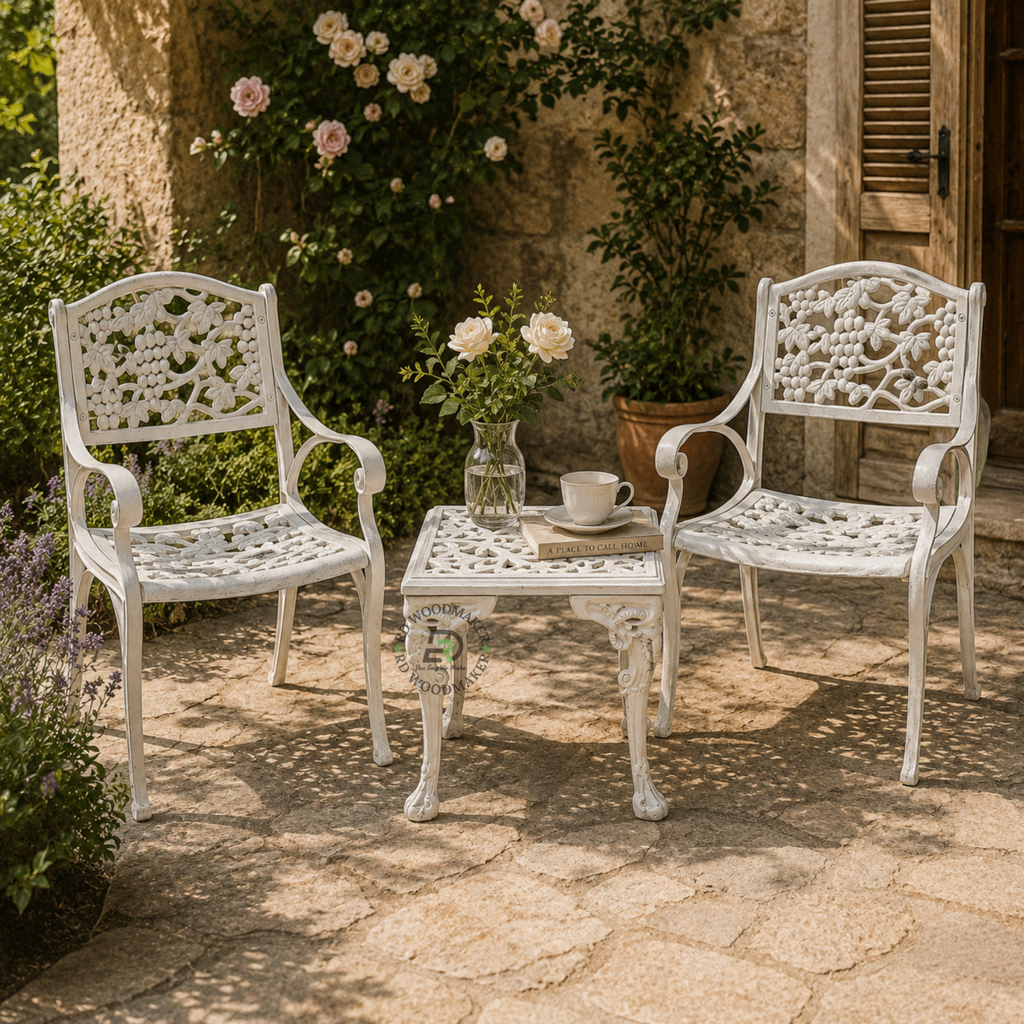 IVORY GRAPEVINE METAL CONVERSATION SET