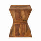 VESTA SCULPTURAL HOURGLASS SOLID WOOD STOOL