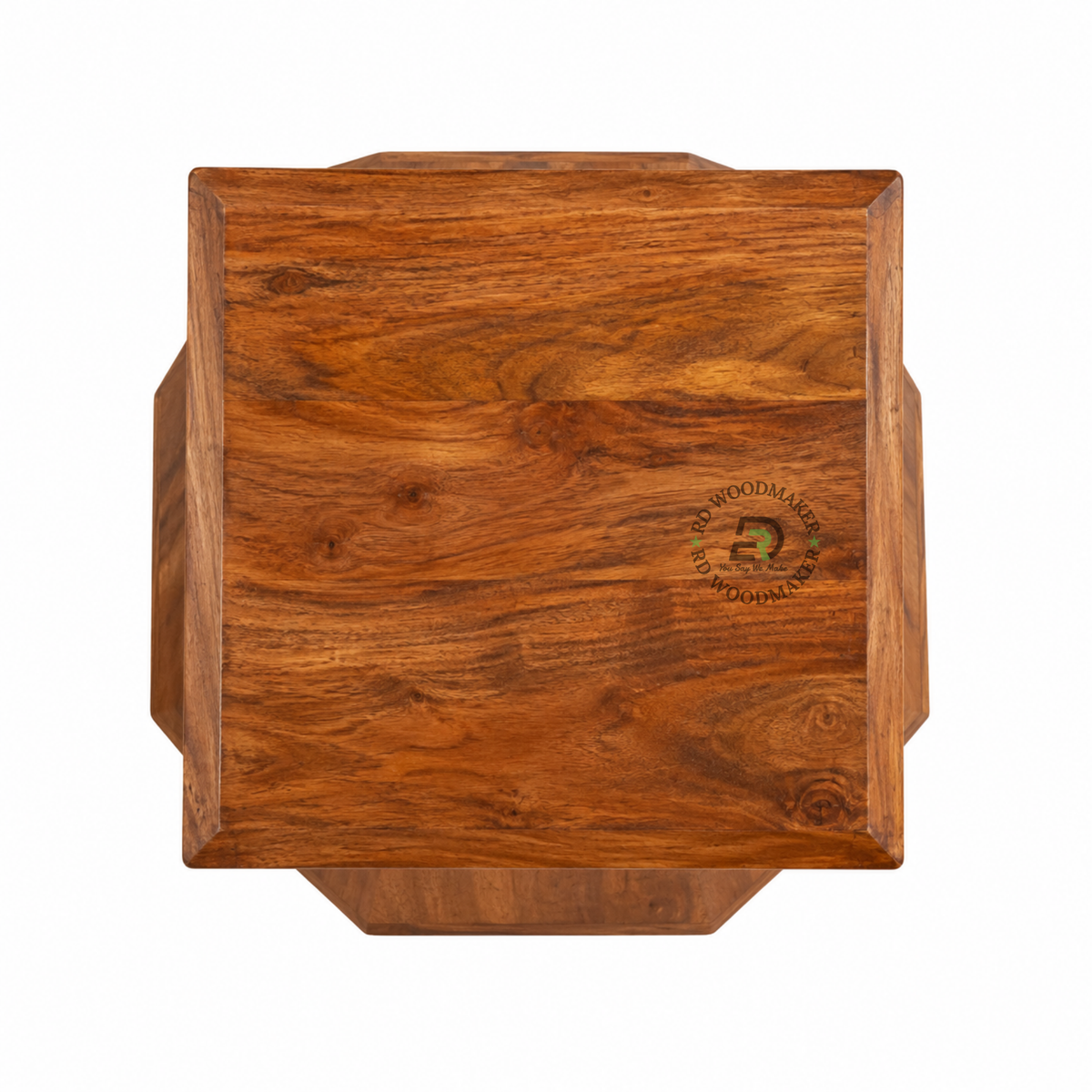 VESTA SCULPTURAL HOURGLASS SOLID WOOD STOOL