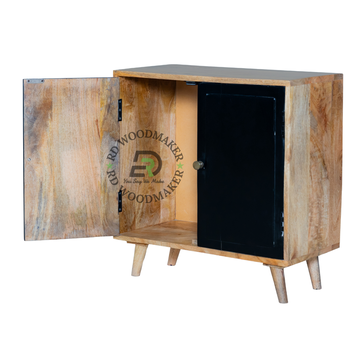 MODERN SOLID WOOD 2 DOOR BEDSIDE TABLE