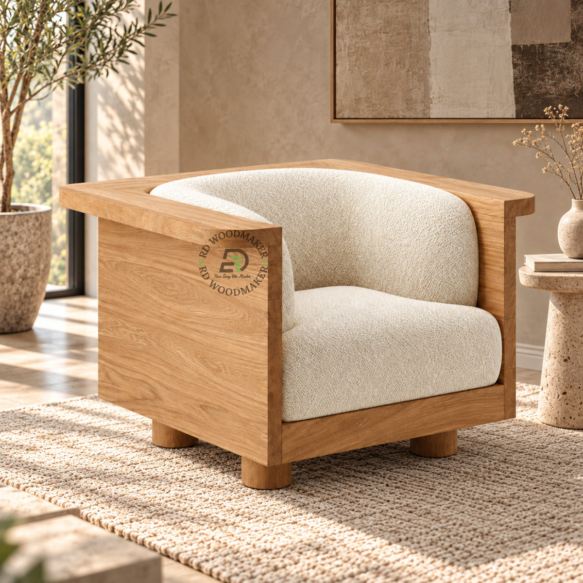 KORA SOLID WOOD SINGLE SOFA CHAIR