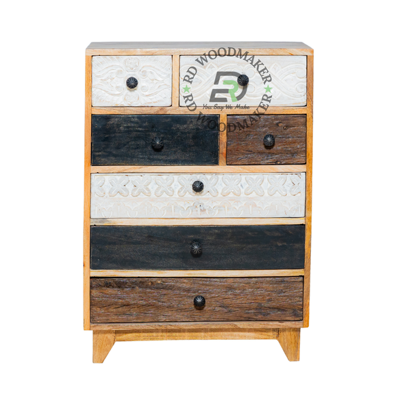 MULTI-DRAWER HANDCRAFTED SOLID WOOD STORAGE CABINET