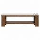 RIVA REEDED WOOD STORAGE BENCH WITH BOUCLÉ SEAT