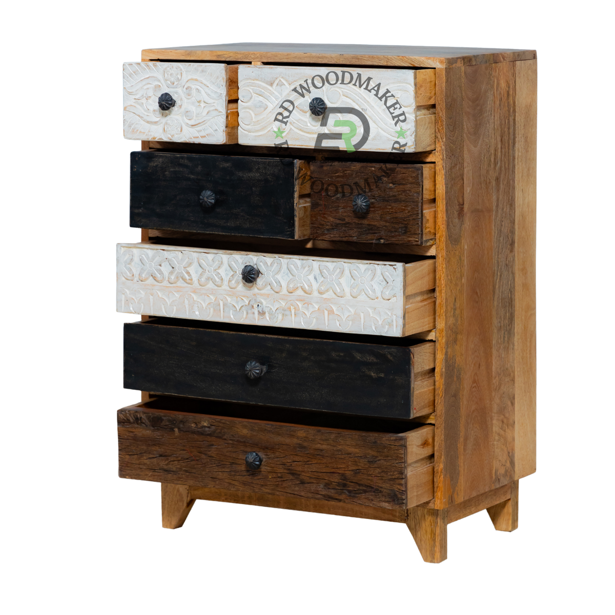 MULTI-DRAWER HANDCRAFTED SOLID WOOD STORAGE CABINET