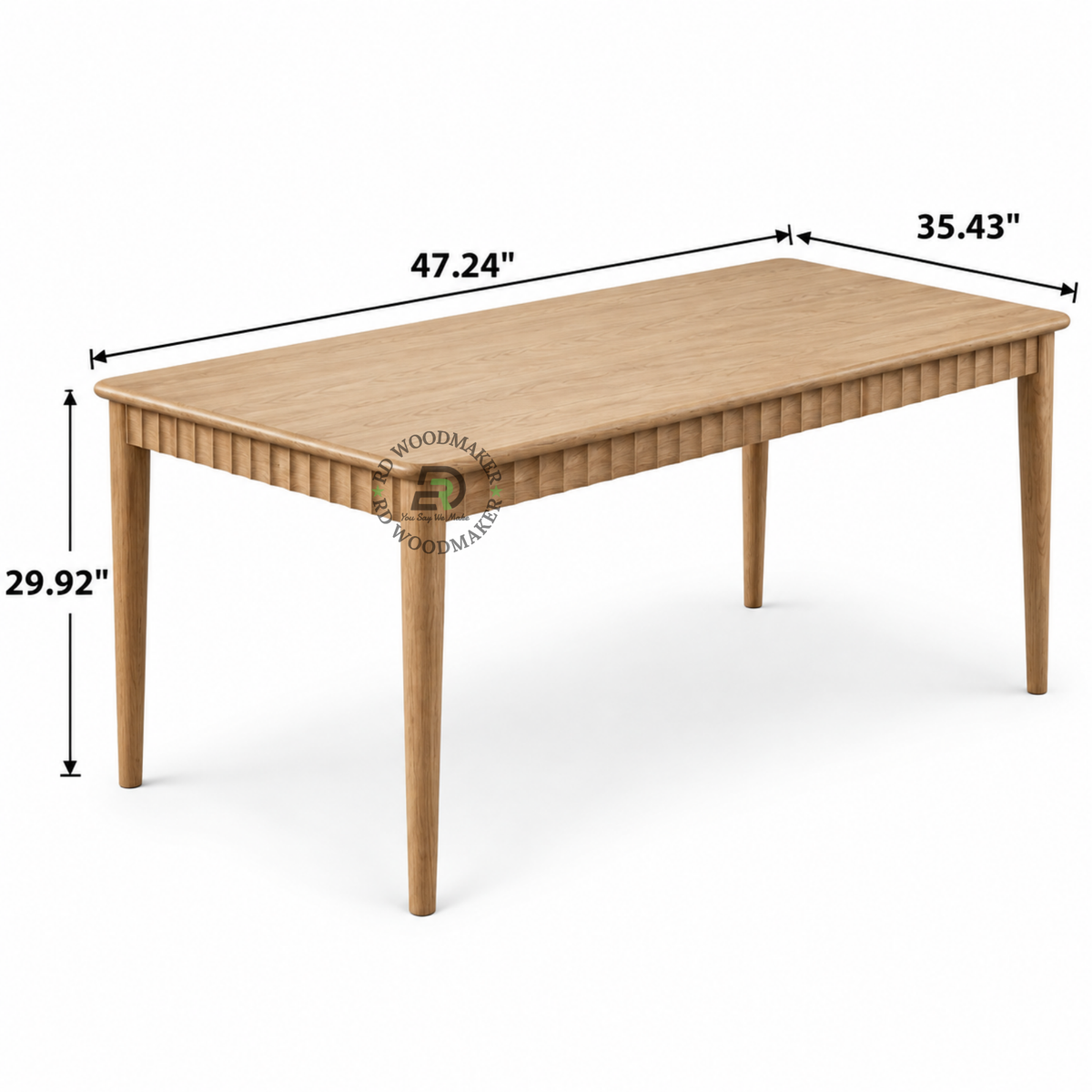 LINDEN REEDED SOLID WOOD DINING TABLE