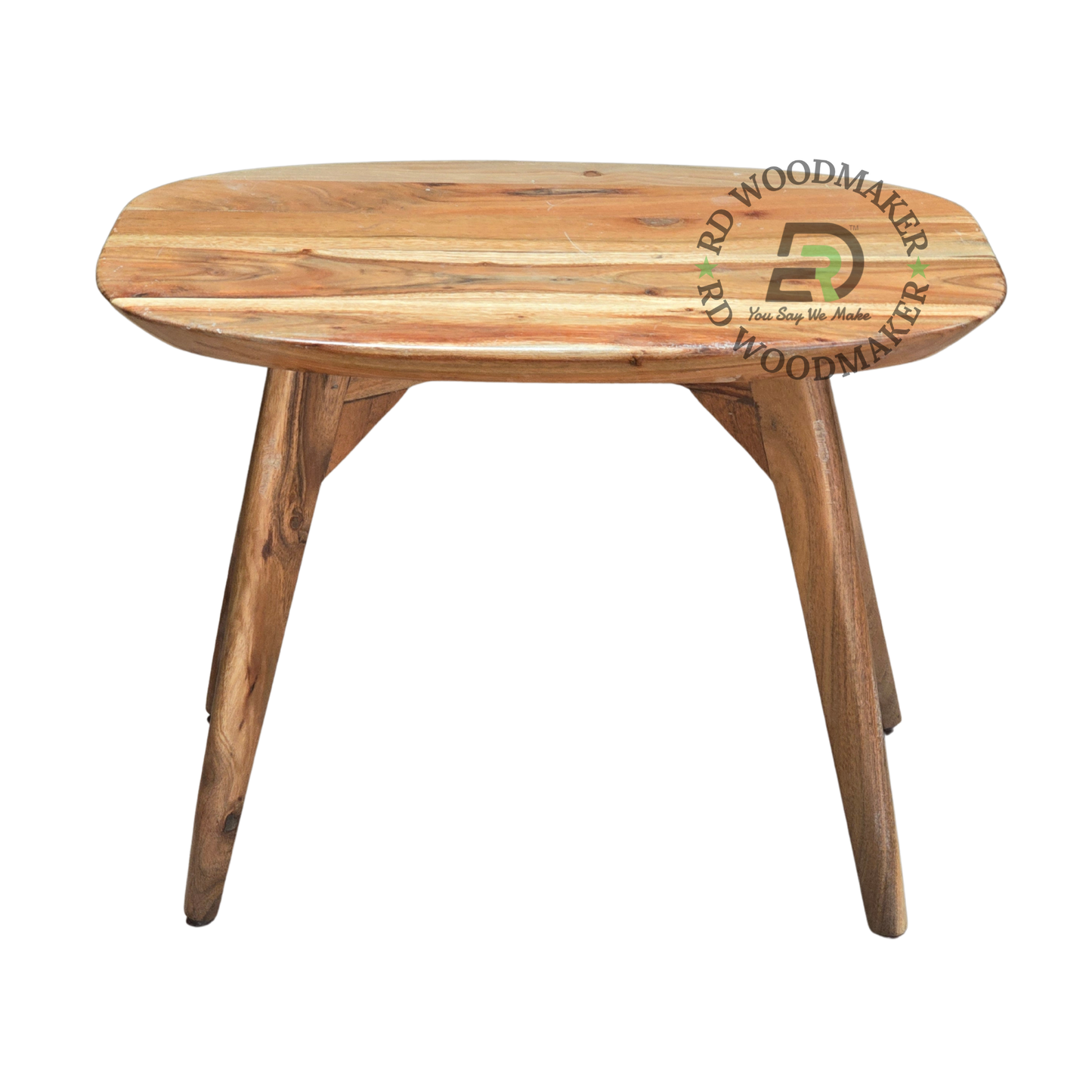 SCANDINAVIAN OVAL WOODEN SIDE TABLE WITH TAPERED LEGS