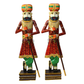HAND-PAINTED RAJASTHANI ROYAL GUARD WOODEN STATUE SET OF 2