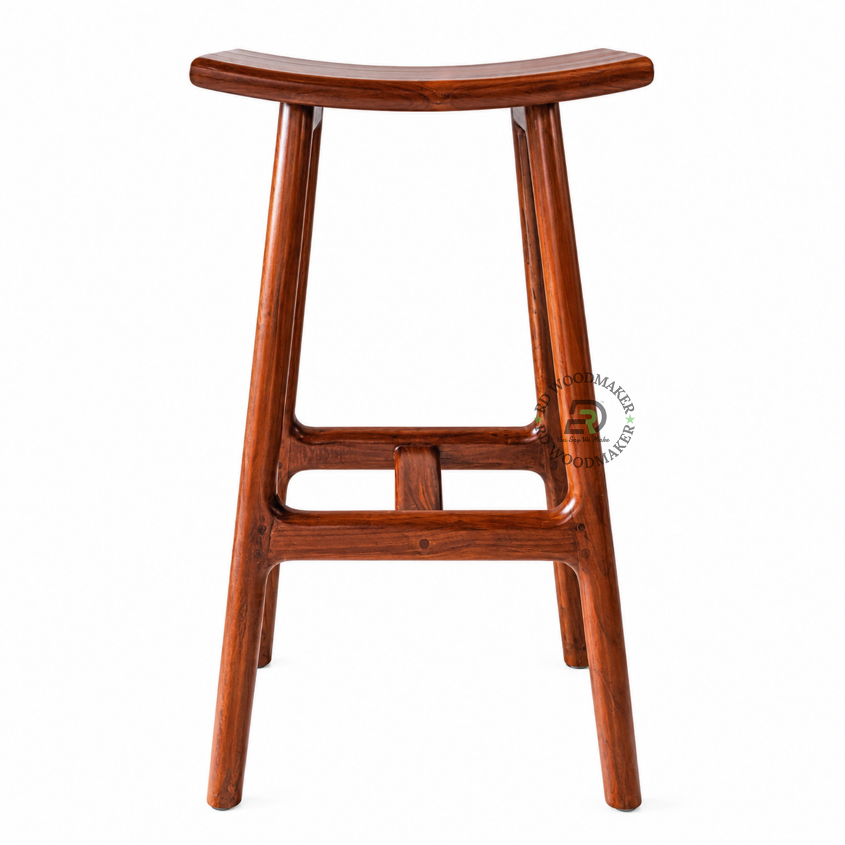 KAIRO CURVED SOLID WOOD SADDLE BAR STOOL