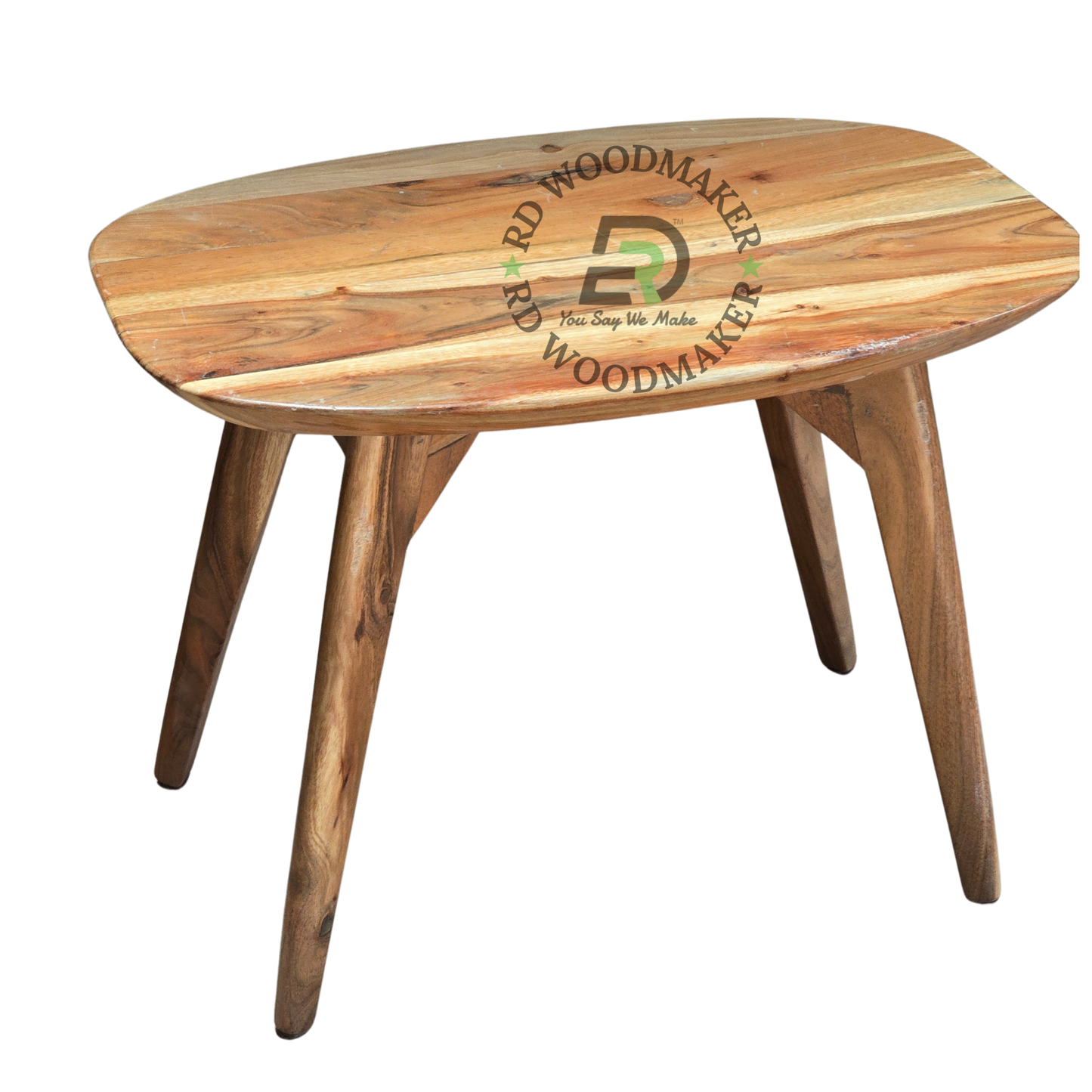 SCANDINAVIAN OVAL WOODEN SIDE TABLE WITH TAPERED LEGS