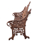 ORNATE HERITAGE CAST METAL GARDEN BENCH WITH FLORAL MEDALLION