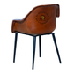 PREMIUM VINTAGE BROWN LEATHERETTE ARMCHAIR WITH QUILTED UPHOLSTERY