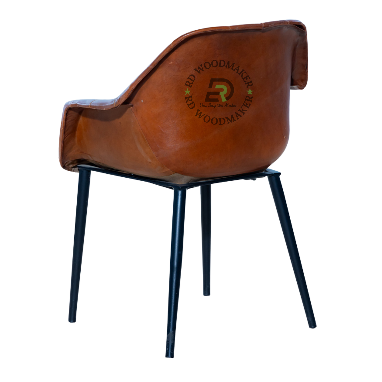 PREMIUM VINTAGE BROWN LEATHERETTE ARMCHAIR WITH QUILTED UPHOLSTERY
