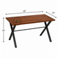 INDUSTRIAL RECTANGULAR WOODEN DINING TABLE WITH X-FRAME LEGS