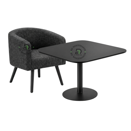 NOIR CAFE UPHOLSTERED CHAIR & TABLE SET