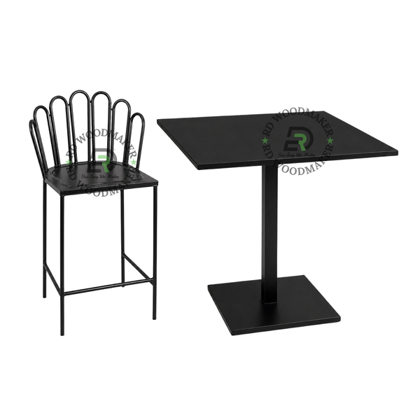 NOIR METAL BAR TABLE & HIGH CHAIR SET