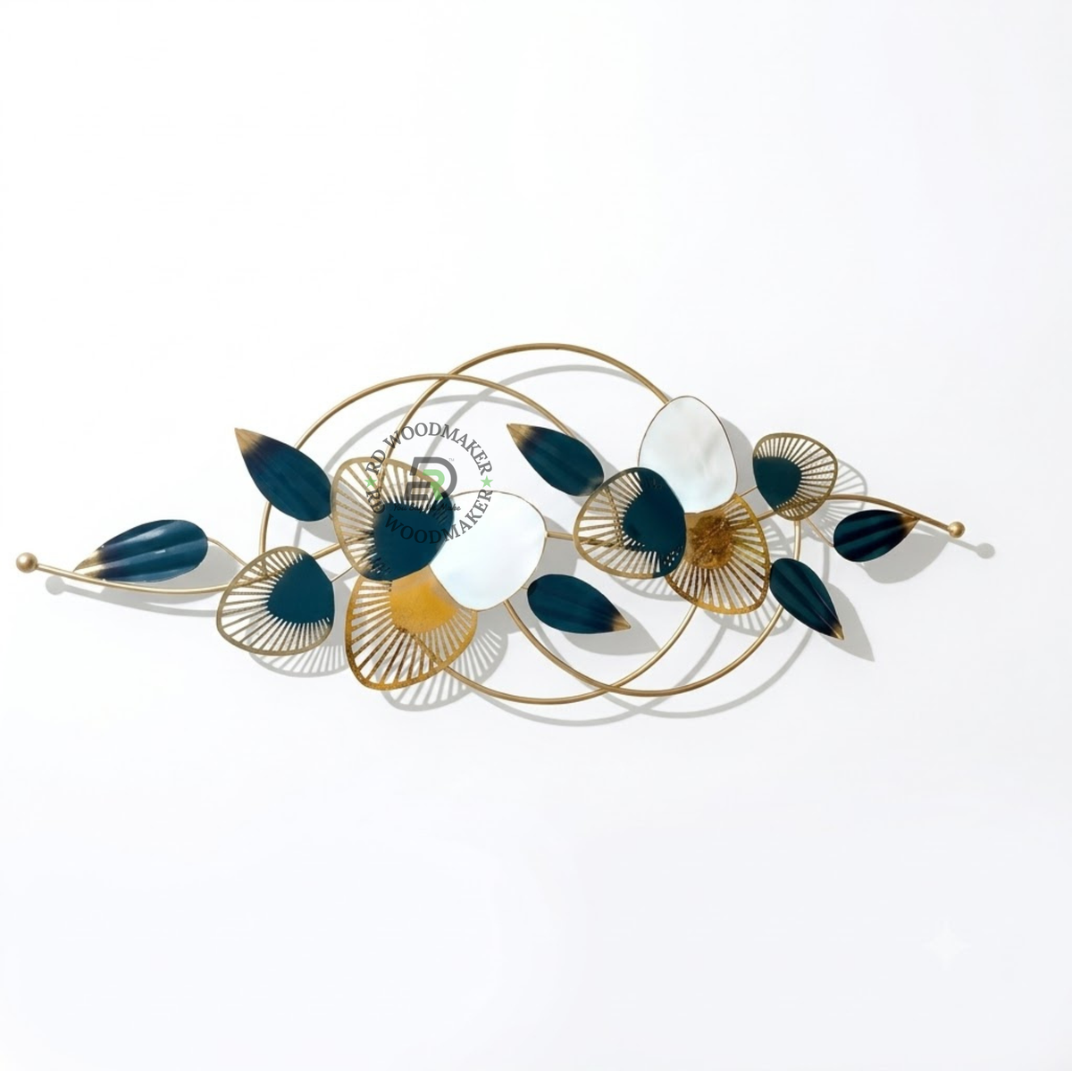 AURELIA BLUE & GOLD BOTANICAL METAL WALL ART