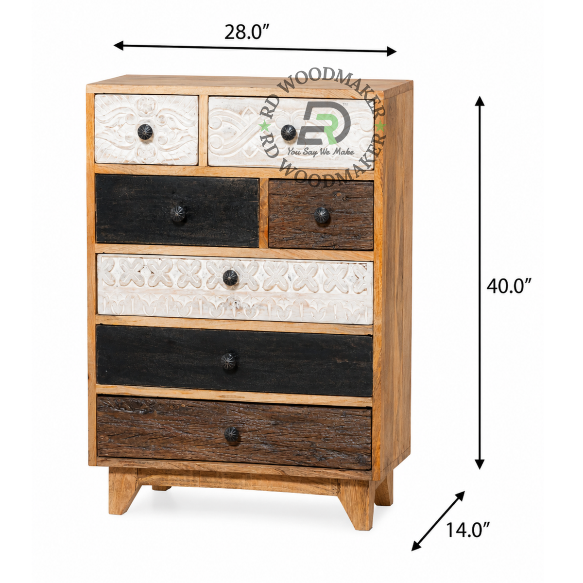 MULTI-DRAWER HANDCRAFTED SOLID WOOD STORAGE CABINET