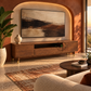 ROWAN WALNUT SOLID WOOD TV UNIT WITH BRASS-CAPPED LEGS