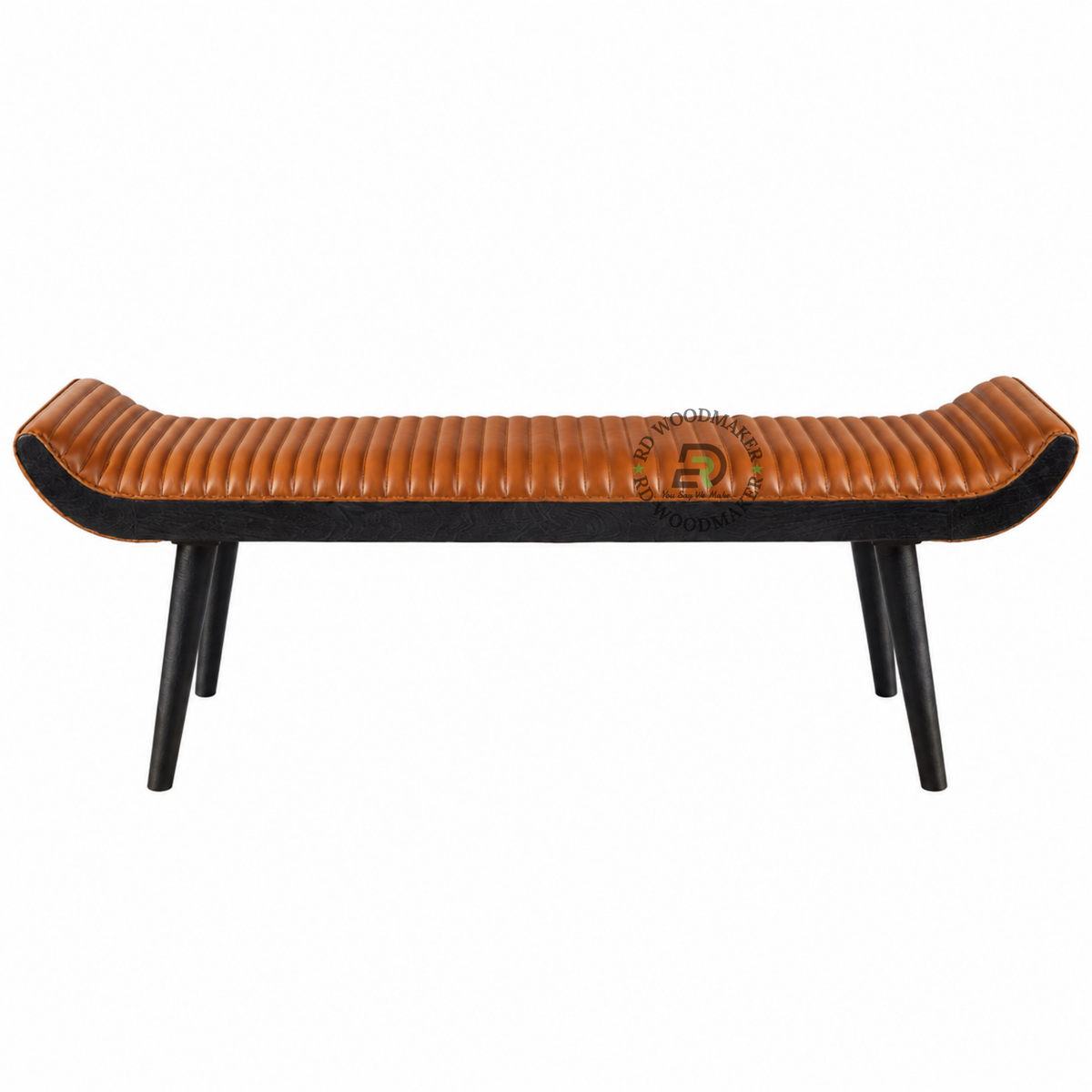 ZAYN CHANNEL-TUFTED UPHOLSTERED BENCH WITH CURVED ENDS