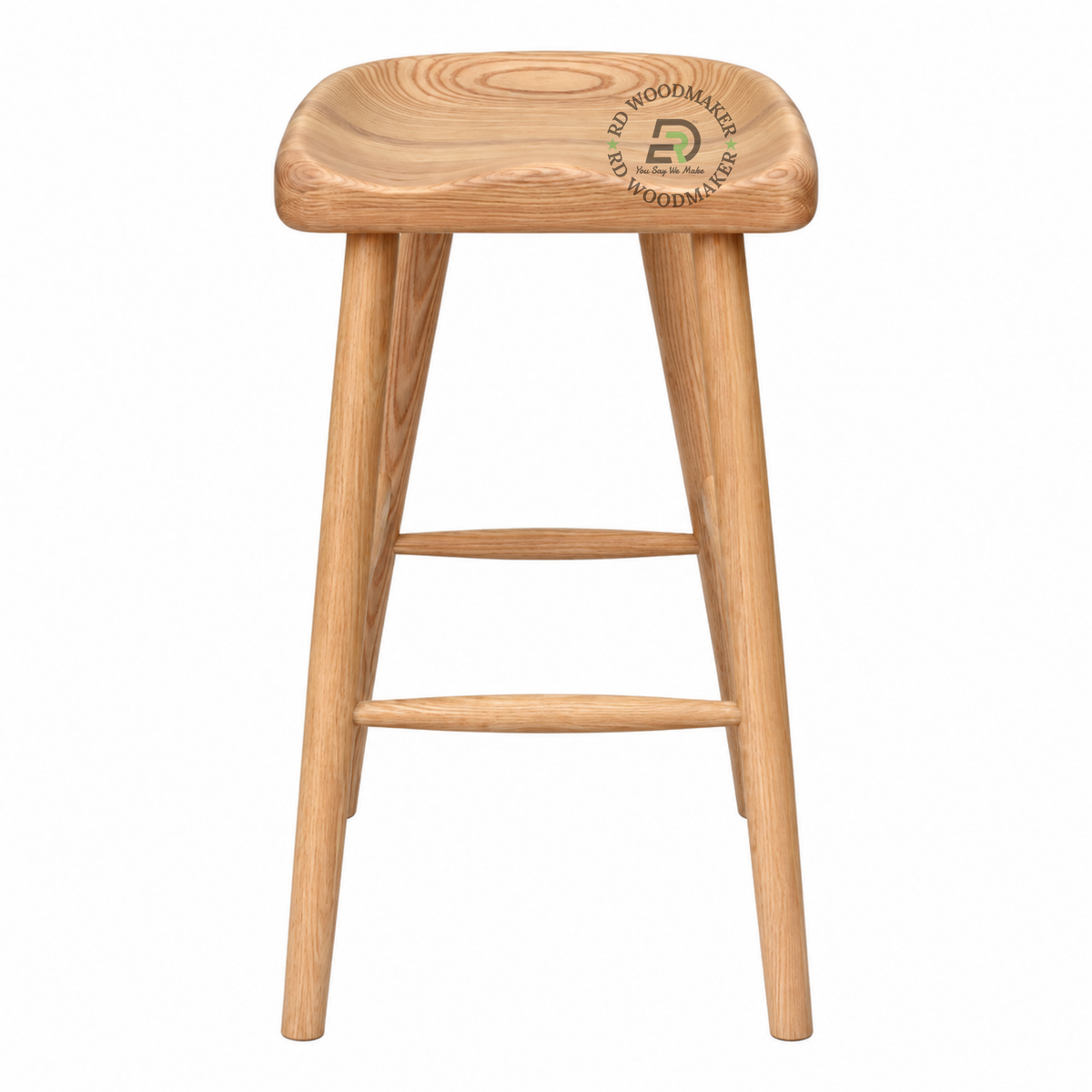 LYRA SCULPTED SOLID WOOD COUNTER STOOL